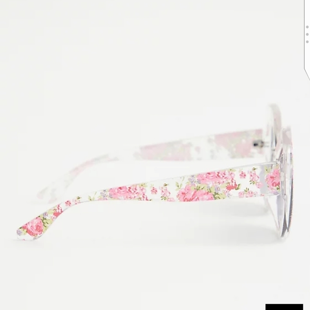 🆕CLEAR FLORAL CAT EYE SUNGLASSES - Picture 3 of 4